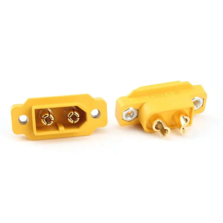 [AMASS-XT60E-M-MALE-YELLOW] Amass XT60E-W/M Mountable XT60 Male Plug - Male, Yellow