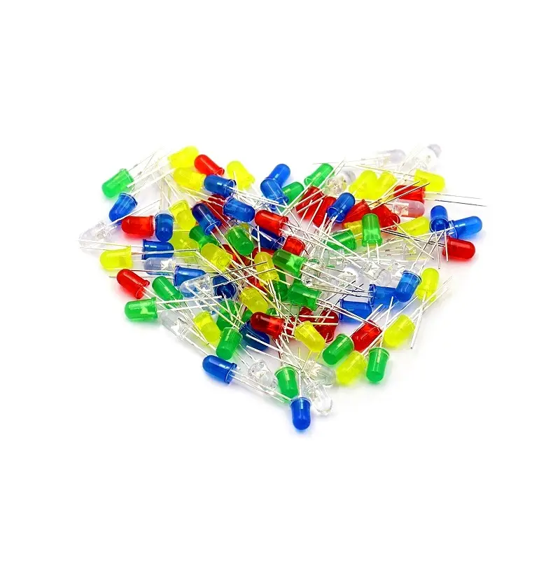 [5MM-LED-20-RGBYW] 100pcs 5mm Light Assorted Kit DIY LEDs Set (20 LEDs x White Yellow Red Green Blue)