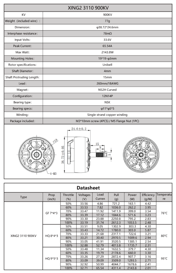 XING2 3110-900KV LR/CINELIFTER MOTOR - Image 2