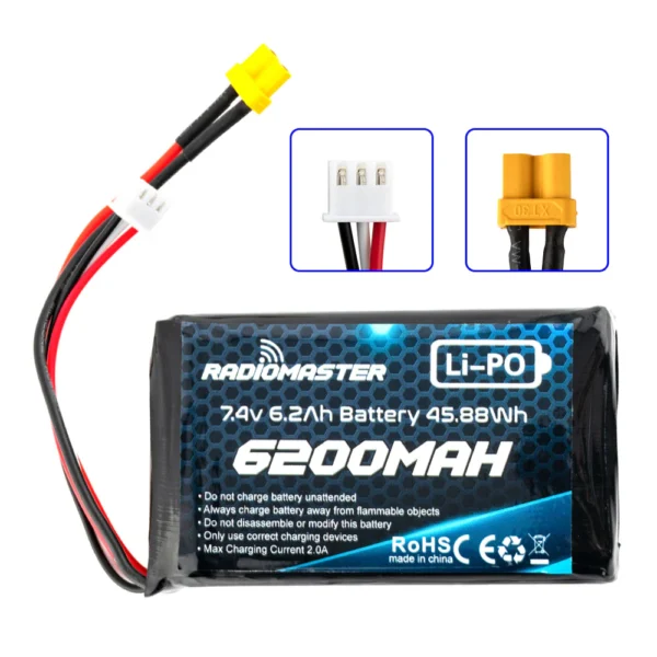 RadioMaster 2S 7.4V LiPo Transmitter Battery for BoxerTX16S – 6200mAh - Image 2